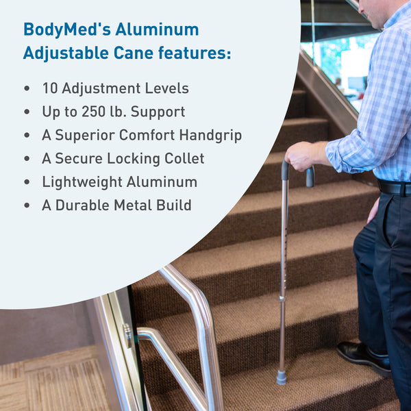 BodyMed® Aluminum Adjustable Height Cane