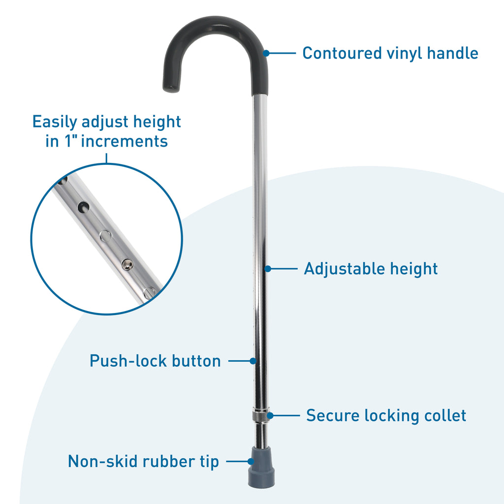 BodyMed® Aluminum Adjustable Height Cane – BodyMed® - Health