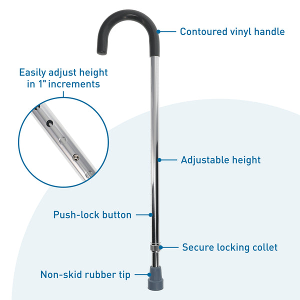 BodyMed® Aluminum Adjustable Height Cane