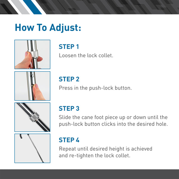 BodyMed® Aluminum Adjustable Height Cane