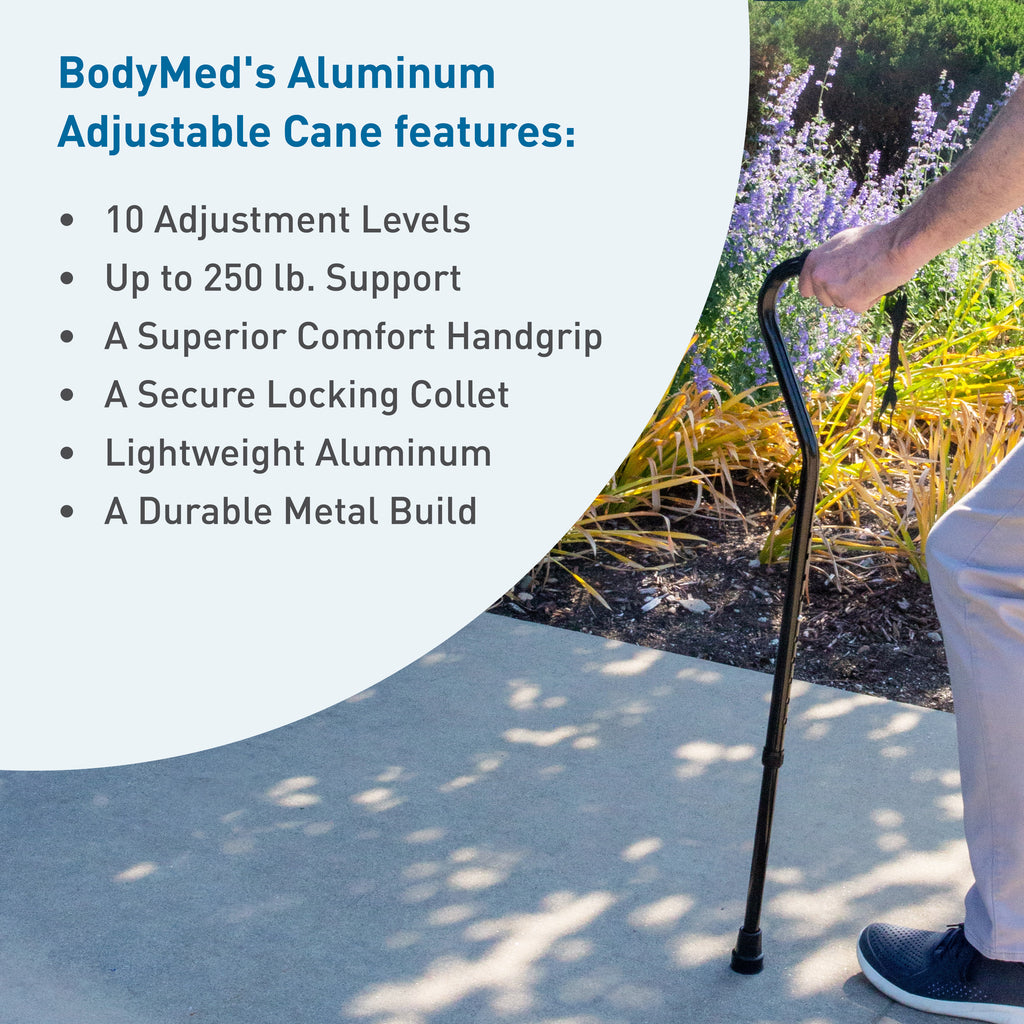 BodyMed® Aluminum Adjustable Height Cane – BodyMed® - Health & Wellness  Products