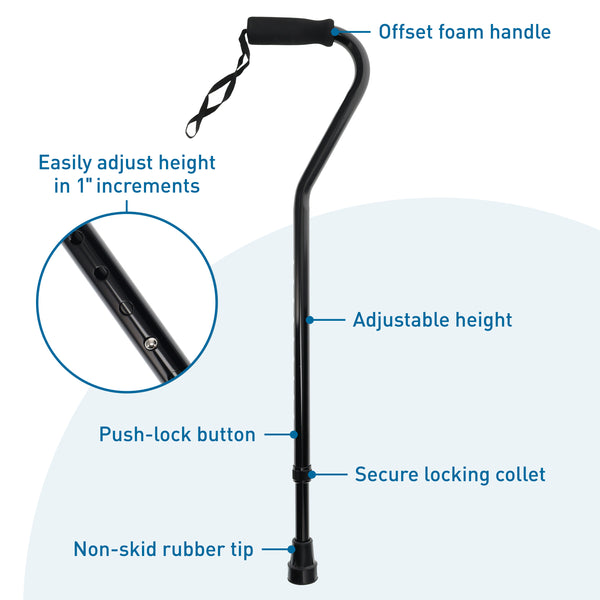 BodyMed® Aluminum Adjustable Height Cane