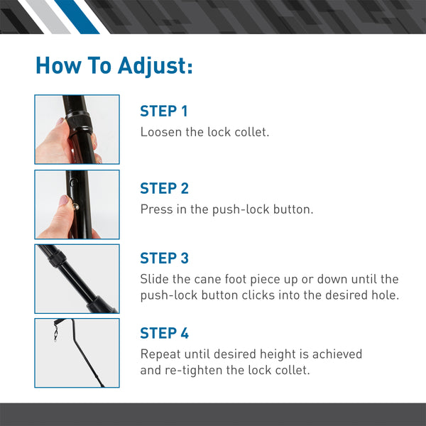 BodyMed® Aluminum Adjustable Height Cane
